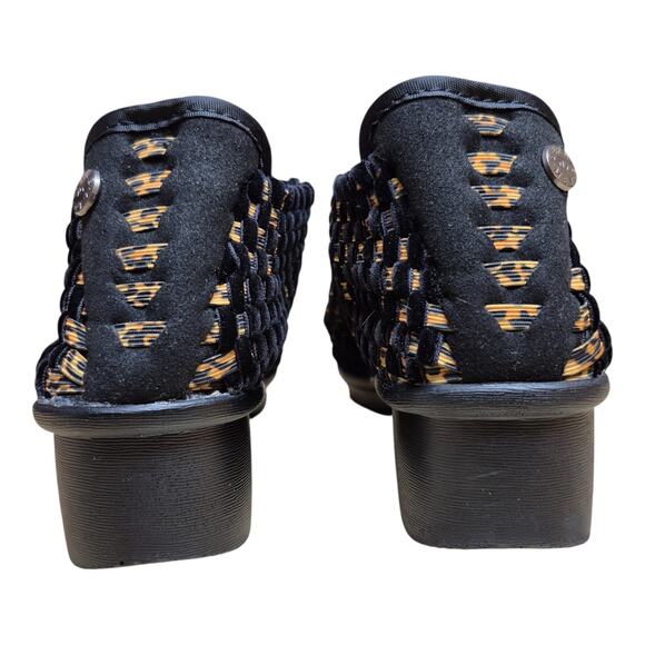 Bernie Mev NY Gem Black Bronze Gold Slip On Woven Wedge Shoes Loafers 38 US 7 - Picture 5 of 5